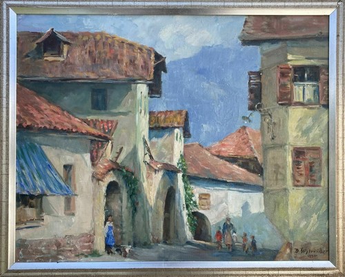 Quadro olio case appiano - case,